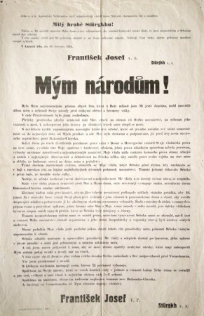 1914 - Mým národům - vyhlášení válečného stavu se Srbskem