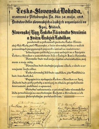 1918 - Pittsburská dohoda