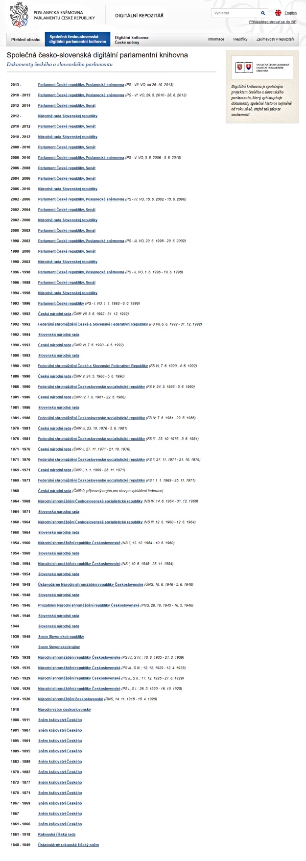 Společná česko-slovenská digitální parlamentní knihovna