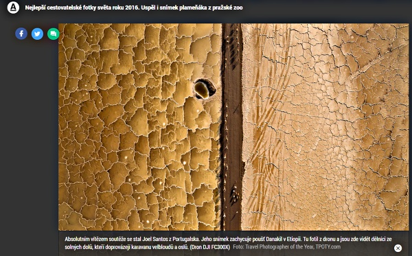 Vítězný snímek - Poušť Danakil v Ethiopii z dronu